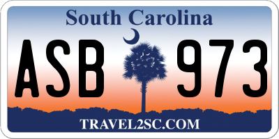 SC license plate ASB973