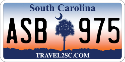 SC license plate ASB975