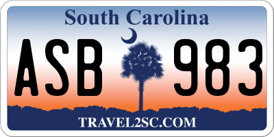 SC license plate ASB983