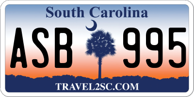 SC license plate ASB995
