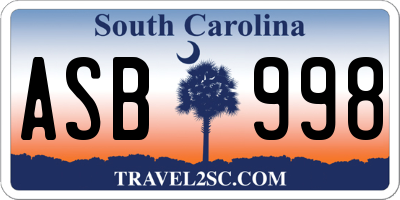 SC license plate ASB998