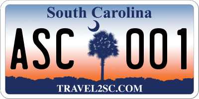 SC license plate ASC001