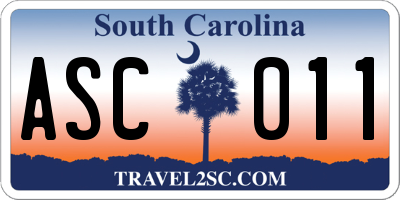 SC license plate ASC011