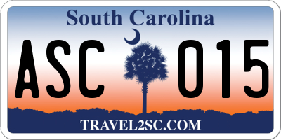 SC license plate ASC015