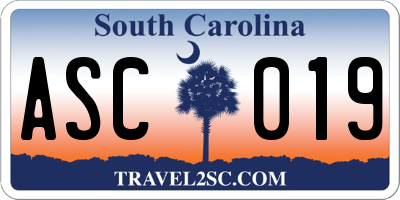 SC license plate ASC019