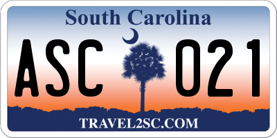 SC license plate ASC021