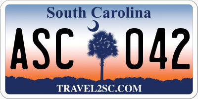 SC license plate ASC042