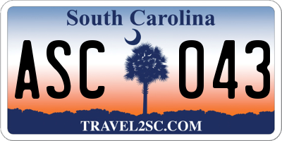 SC license plate ASC043