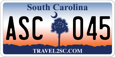 SC license plate ASC045