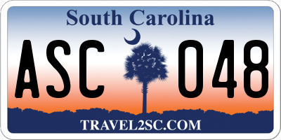 SC license plate ASC048