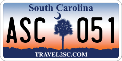 SC license plate ASC051