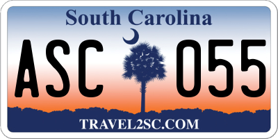 SC license plate ASC055