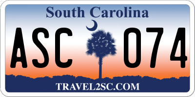 SC license plate ASC074