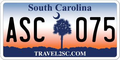SC license plate ASC075