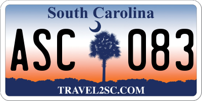 SC license plate ASC083