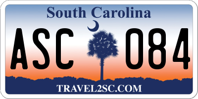 SC license plate ASC084