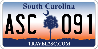 SC license plate ASC091