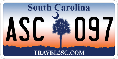 SC license plate ASC097