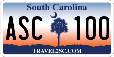 SC license plate ASC100