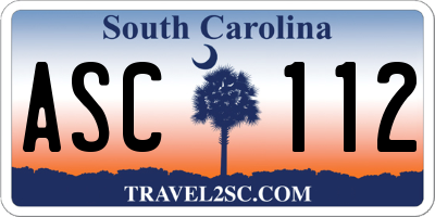 SC license plate ASC112