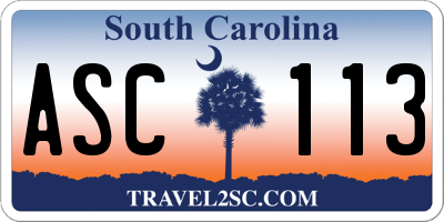 SC license plate ASC113