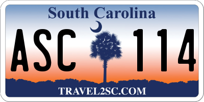 SC license plate ASC114