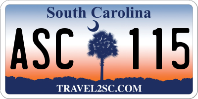 SC license plate ASC115