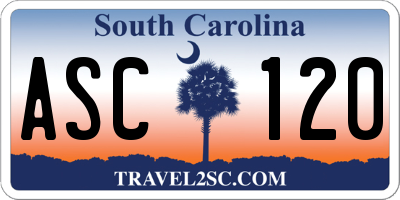 SC license plate ASC120