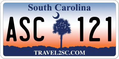 SC license plate ASC121