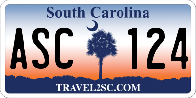 SC license plate ASC124