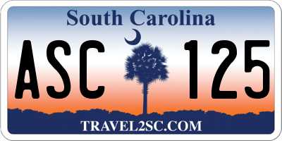 SC license plate ASC125