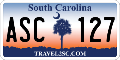 SC license plate ASC127