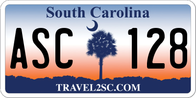 SC license plate ASC128