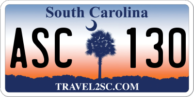 SC license plate ASC130
