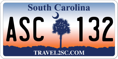 SC license plate ASC132