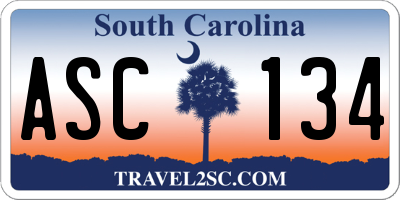 SC license plate ASC134