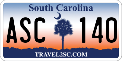 SC license plate ASC140