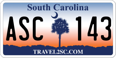 SC license plate ASC143