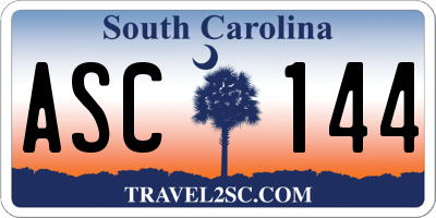 SC license plate ASC144