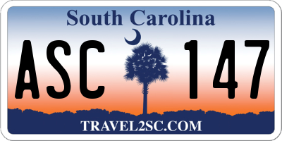 SC license plate ASC147