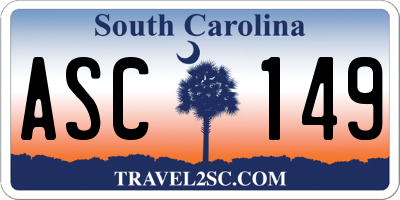 SC license plate ASC149