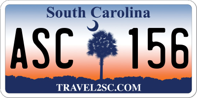 SC license plate ASC156