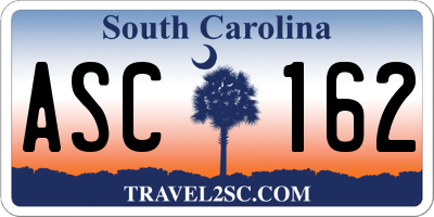 SC license plate ASC162