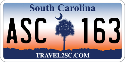 SC license plate ASC163