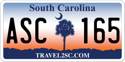 SC license plate ASC165
