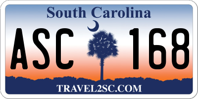 SC license plate ASC168