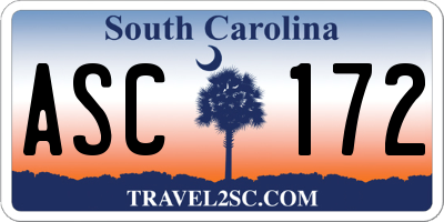 SC license plate ASC172