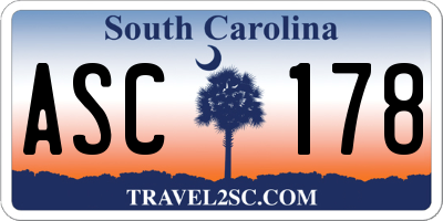 SC license plate ASC178