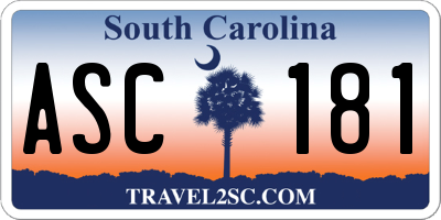 SC license plate ASC181