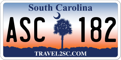 SC license plate ASC182